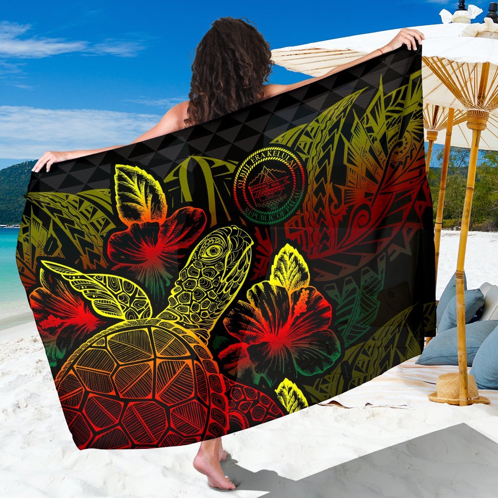 Palau Sarong - Turtle Hibiscus Pattern Reggae Women One Size Reggae - Polynesian Pride