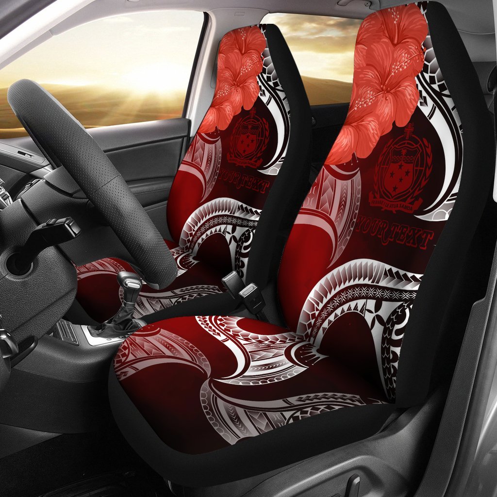 Samoa Custom Personalised Car Seat Covers - Samoa Seal Wave Style (Red) Universal Fit Red - Polynesian Pride