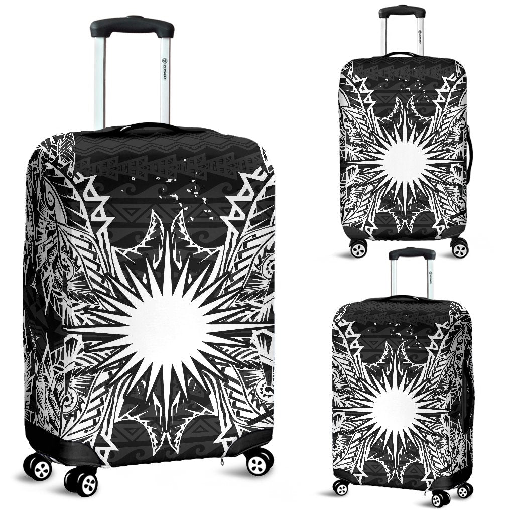 Marshall Islands Polynesian Luggage Covers Map Black Black - Polynesian Pride