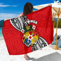 Tonga Rugby Sarong Polynesian Style Pinwheel Sarong One Size Red - Polynesian Pride