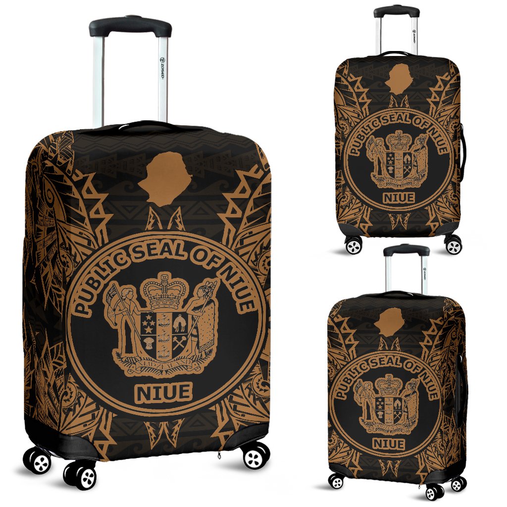 Niue Polynesian Luggage Covers Map Gold Gold - Polynesian Pride
