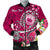 Samoa Custom Personalised Men's Bomber Jacket - Turtle Plumeria (Pink) Pink - Polynesian Pride