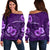 Hawaii Women's Off Shoulder Sweater - Hibiscus Purple Purple - Polynesian Pride