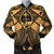 Guam Polynesian Men's Bomber Jacket - Guam Gold Seal with Polynesian Tattoo Gold - Polynesian Pride