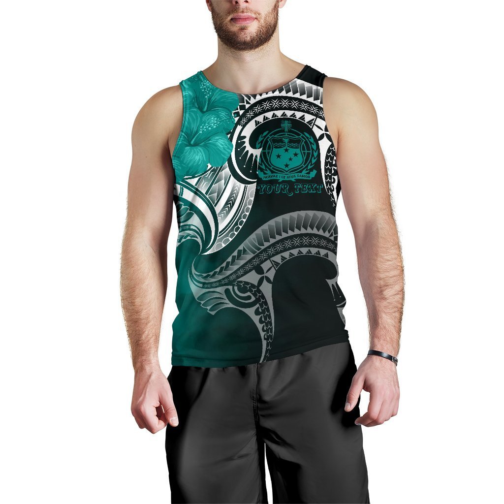Samoa Custom Personalised Men's Tank Top - Samoa Seal Wave Style (Green) - Polynesian Pride