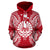 French Polynesia Polynesian ll Over Hoodie Map Red White - Polynesian Pride