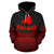 Kosrae Polynesian Hoodie Red Black Pride Map nd Seal - Polynesian Pride