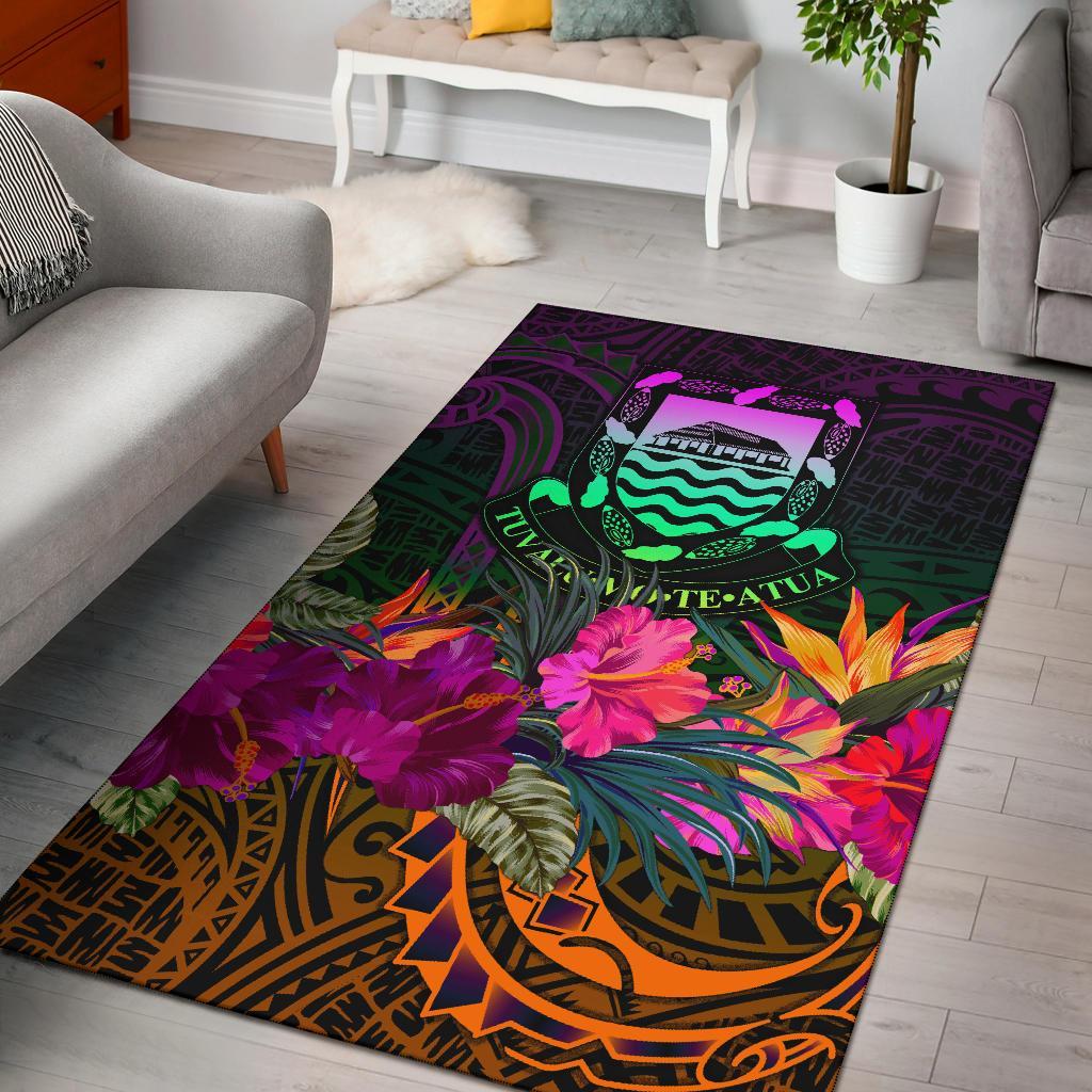 Tuvalu Area Rug - Summer Hibiscus Reggae - Polynesian Pride