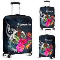 Vanuatu Polynesian Luggage Covers - Tropical Flower Blue - Polynesian Pride