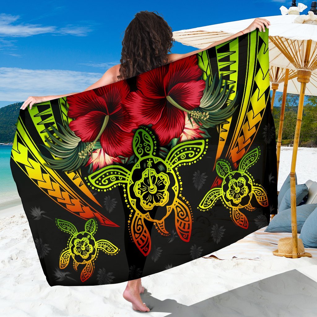 Hawaii Turtle Tropical Polynesian Sarong - Iris Style - AH Sarong One Size Reggae - Polynesian Pride