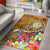 Tahiti Custom Personalised Area Rug - Turtle Plumeria (Gold) Gold - Polynesian Pride