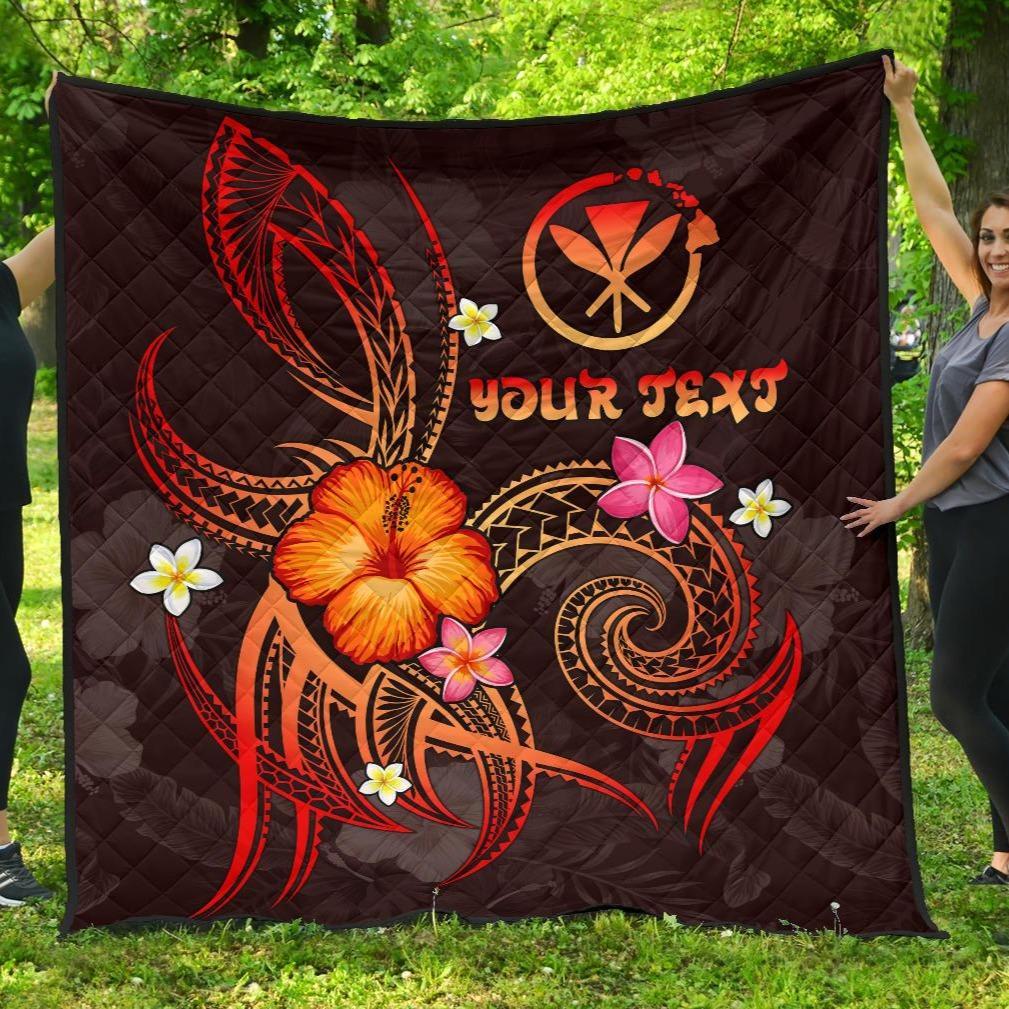 Polynesian Hawaii Personalised Premium Quilt - Legend of Kanaka Maoli (Red) Red - Polynesian Pride