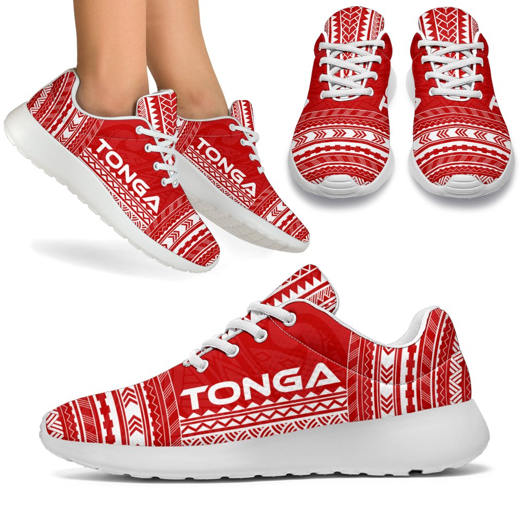 Tonga Sporty Sneakers - Polynesian Chief Flag Version White - Polynesian Pride