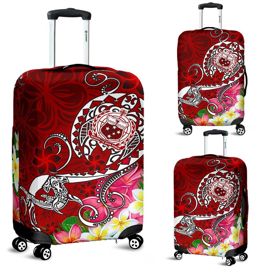 Samoa Luggage Covers - Turtle Plumeria (Red) - Polynesian Pride