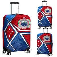 Samoa Luggage Cover - Samoa Flag with Polynesian Patterns - Polynesian Pride