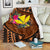 Hawaii Kanaka Maoli Premium Blanket - Polynesian Hook And Hibiscus - Polynesian Pride