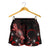 Cook Islands Polynesian Women's Shorts - Turtle With Blooming Hibiscus Red - Polynesian Pride