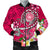 American Samoa Polynesian Men's Bomber Jacket - Turtle Plumeria (Pink) Pink - Polynesian Pride