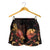 Tahiti Polynesian Women's Shorts - Turtle With Blooming Hibiscus Gold - Polynesian Pride