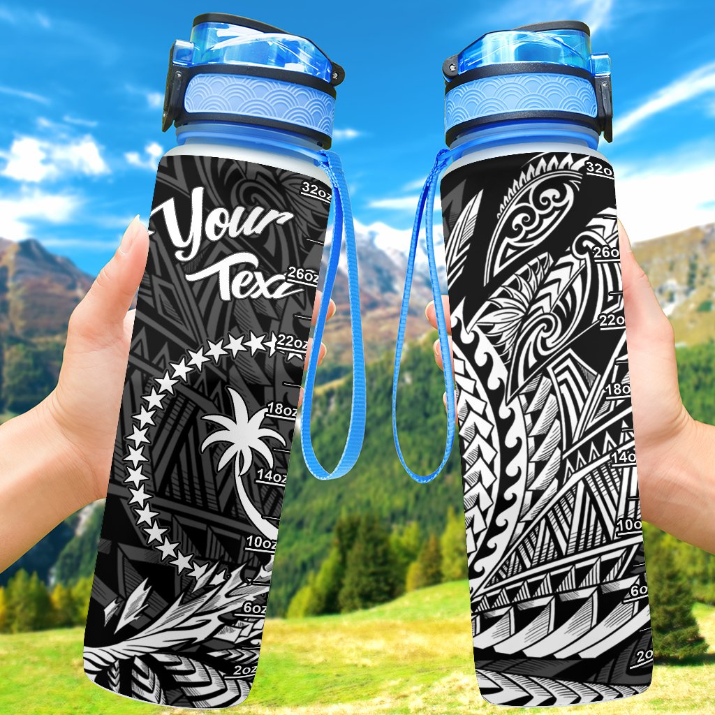 Chuuk State Custom Personalised Hydro Tracking Bottle - Wings Style Hydro Tracking Bottle - Chuuk 32oz Large Black - Polynesian Pride