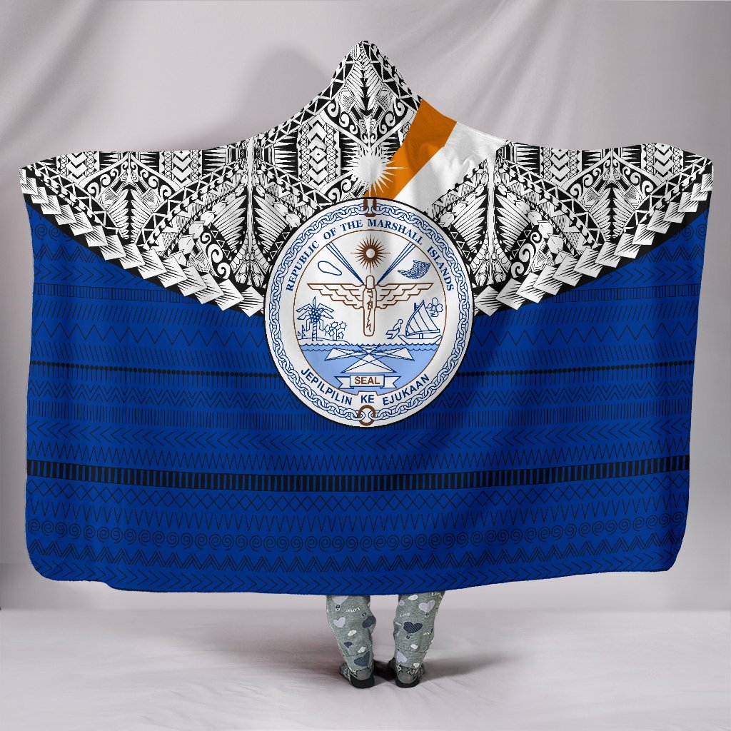 Marshall Islands Special Hooded Blanket Z2 Hooded Blanket Blue - Polynesian Pride