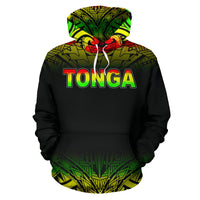 Tonga Polynesian All Over Hoodie Reggae Fog - Polynesian Pride