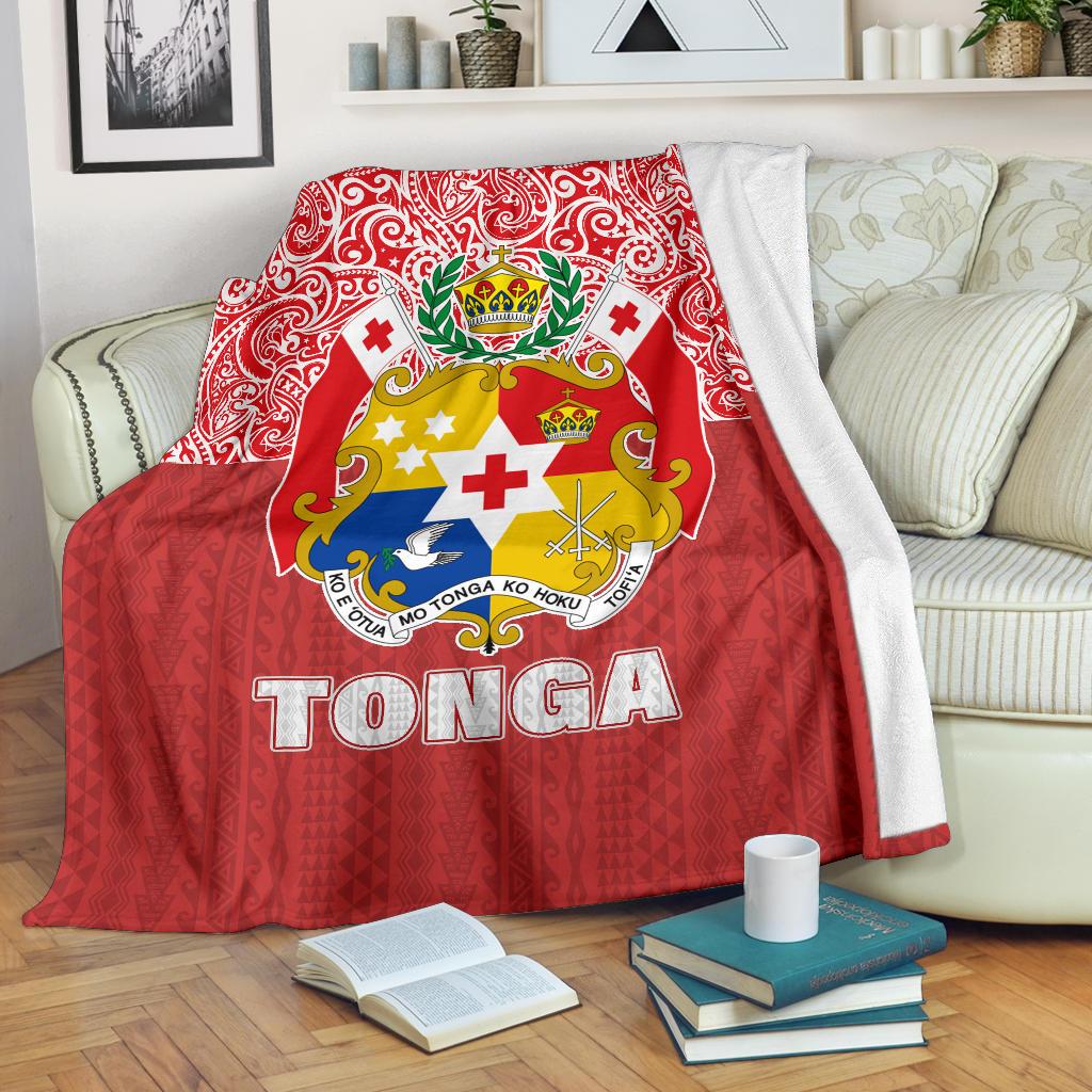 Tonga Premium Blanket - Polynesian Design White - Polynesian Pride