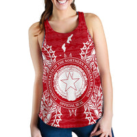 Northern Mariana Islands Polynesian Women Tank Top Map Red White Red - Polynesian Pride