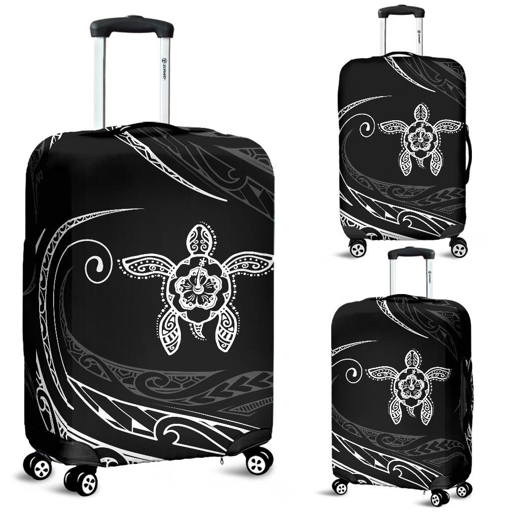 Hawaii Turtle Hibiscus Luggage Covers - White - Frida Style White - Polynesian Pride