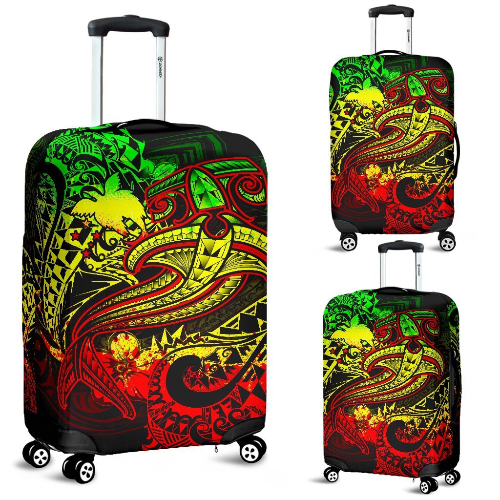 Papua New Guinea Luggage Covers - Reggae Shark Polynesian Tattoo - Polynesian Pride