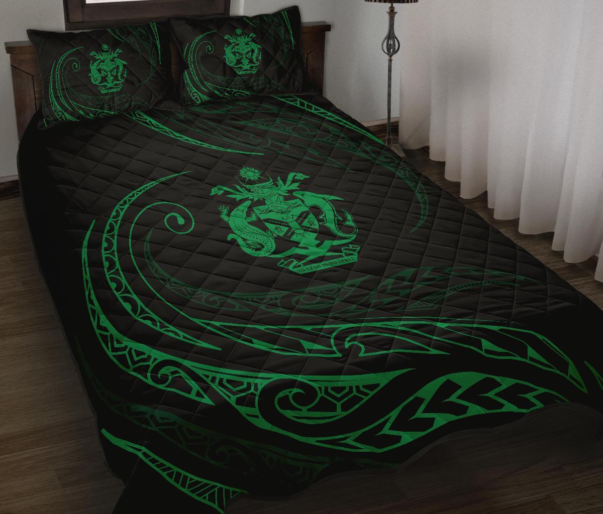 Solomon Quilt Bed Set - Green - Frida Style - Polynesian Pride