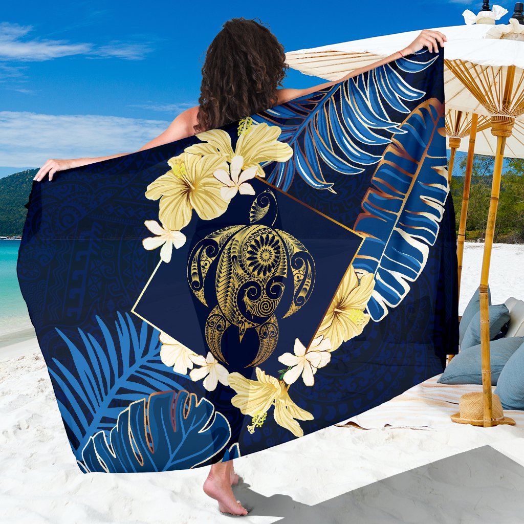 Hawaii Turtle Tropical Sarong - Taha Style Sarong One Size Blue - Polynesian Pride