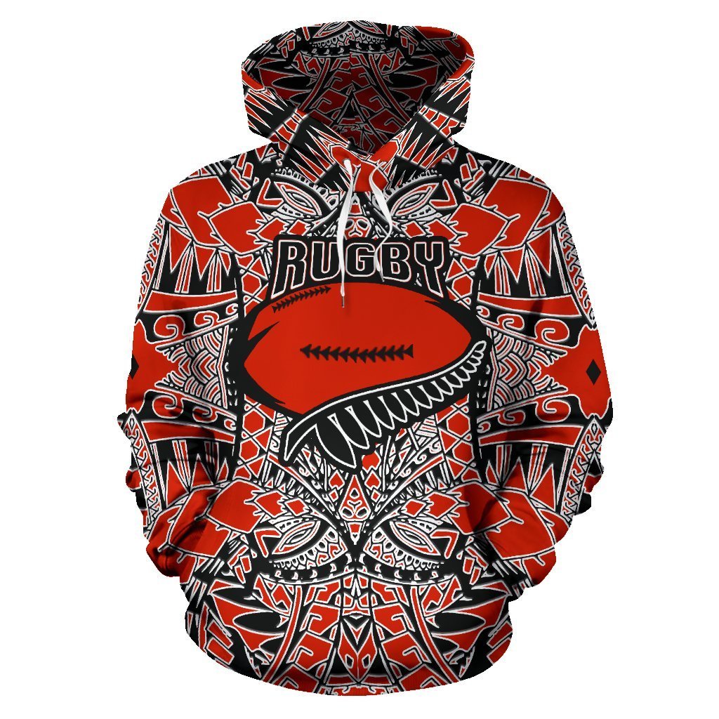 Maori Rugby Hoodie New Zealand Unisex Art - Polynesian Pride