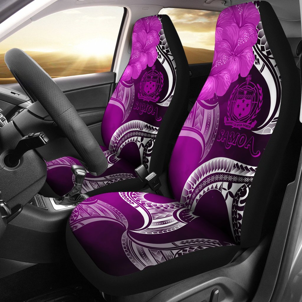 Samoa Custom Personalised Car Seat Covers - Samoa Seal Wave Style (Pink) Universal Fit Pink - Polynesian Pride