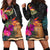 Tokelau Women's Hoodie Dress - Polynesian Hibiscus Pattern Black - Polynesian Pride