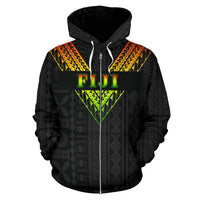 Fiji All Over Zip up Hoodie Reggae Color Sailor Style - Polynesian Pride