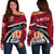 Tahiti French Polynesia Off Shoulder Sweater - Road to Hometown Red - Polynesian Pride