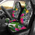 Nauru Custom Personalised Car Seat Covers White - Turtle Plumeria Banana Leaf Crest Universal Fit White - Polynesian Pride