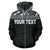 Tahiti Polynesian All Over Custom Zip up Hoodie Black Horizontal - Polynesian Pride