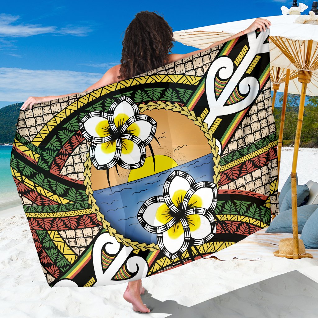 Hawaii Plumeria Pattern Limited Sarong Sarong One Size Gold - Polynesian Pride