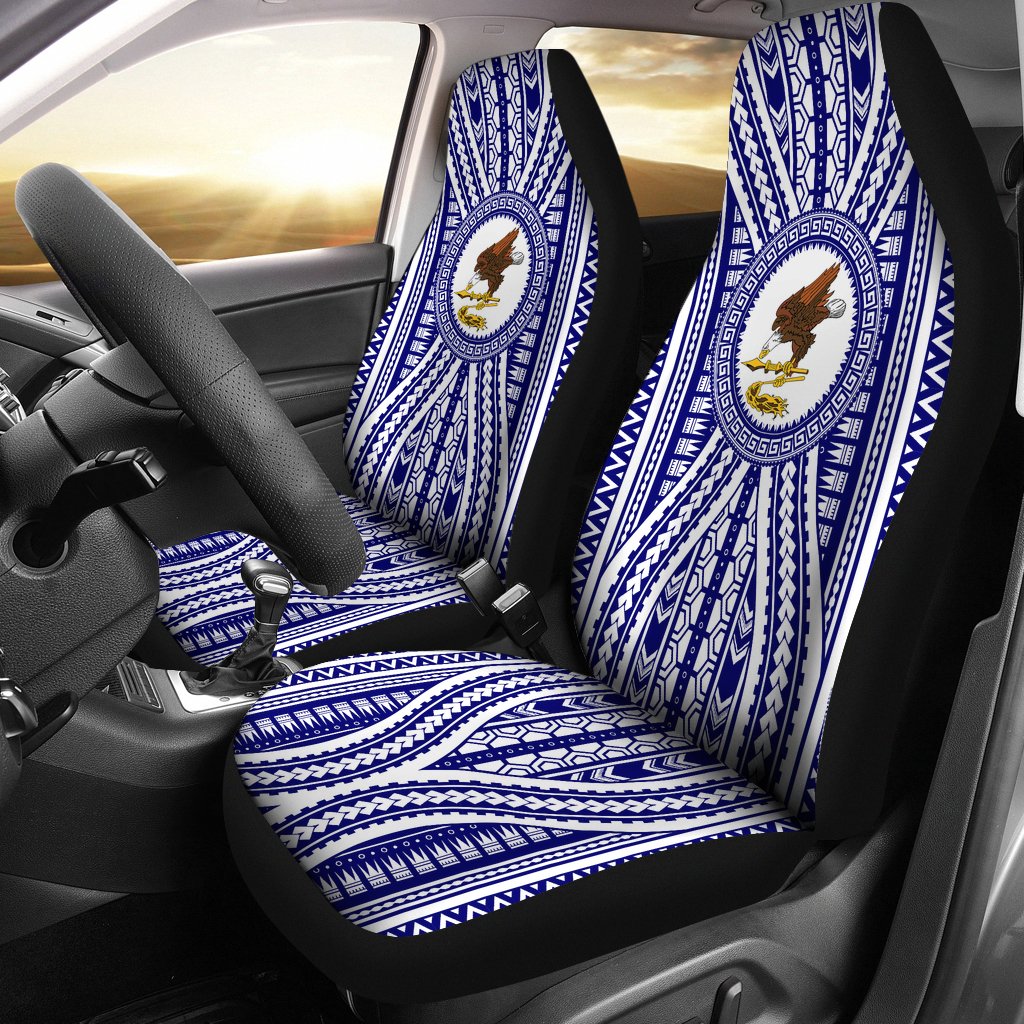 American Samoa Car Seat Covers - American Samoa Flag Blue Version Universal Fit Blue - Polynesian Pride