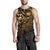 Samoa Polynesian Tank Top (Men) - Gold Turtle Flowing - Polynesian Pride