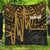 Hawaii Quilt - Kanaka Maoli With Polynesian Pattern In Heartbeat Style (Gold) - Polynesian Pride