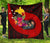 Papua New Guinea Premium Quilt - Polynesian Hook And Hibiscus (Red) - Polynesian Pride