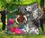 Vanuatu Premium Quilt - Turtle Plumeria Banana Leaf Black - Polynesian Pride