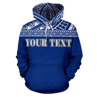 Guam Polynesian All Over Custom Hoodie Blue Horizontal Style - Polynesian Pride