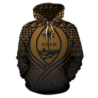 Guam All Over Hoodie Lift up Gold - Polynesian Pride