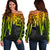 Tahiti Personalised Women's Off Shoulder Sweater - Tahiti Seal In Heartbeat Patterns Style (Reggae) - Polynesian Pride