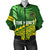 Cook Islands Rugby Women Bomber Jacket Coconut Leaves - The Kuki's Green - Polynesian Pride