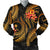 Chuuk Micronesian Men Bomber Jacket - Gold Plumeria - Polynesian Pride